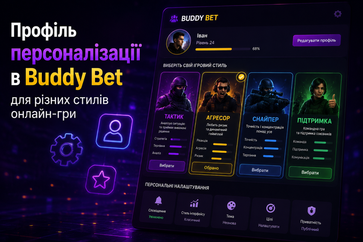 Профіль персоналізації в Buddy Bet