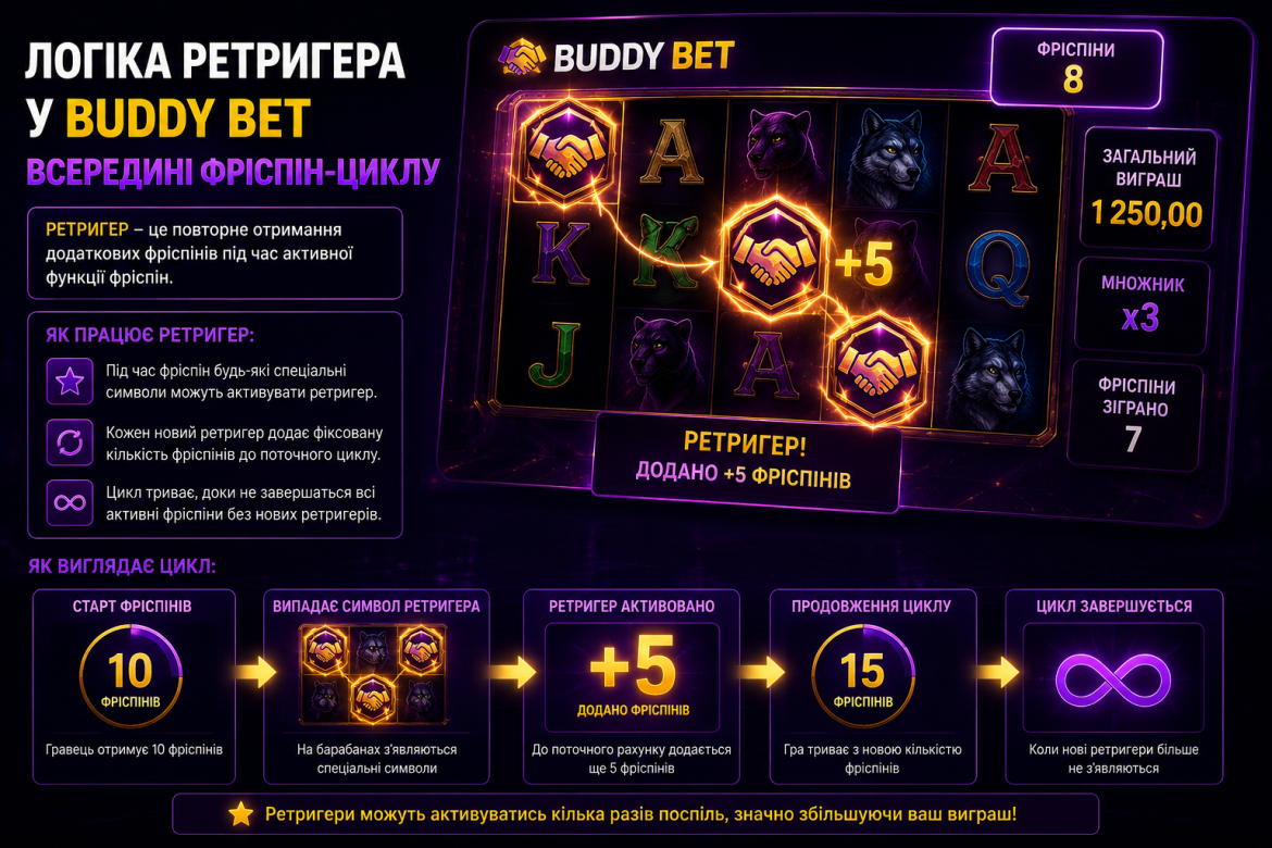 Логіка ретригера у Buddy Bet